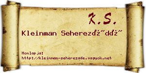 Kleinman Seherezádé névjegykártya